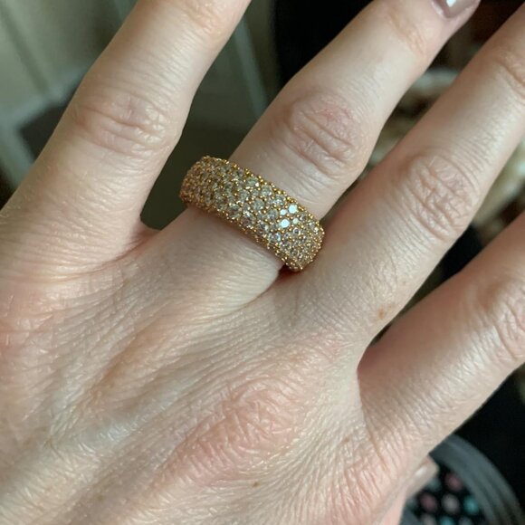 Neiman Marcus Gold Plated  Eternity Ring Wedding Band - Picture 1 of 3